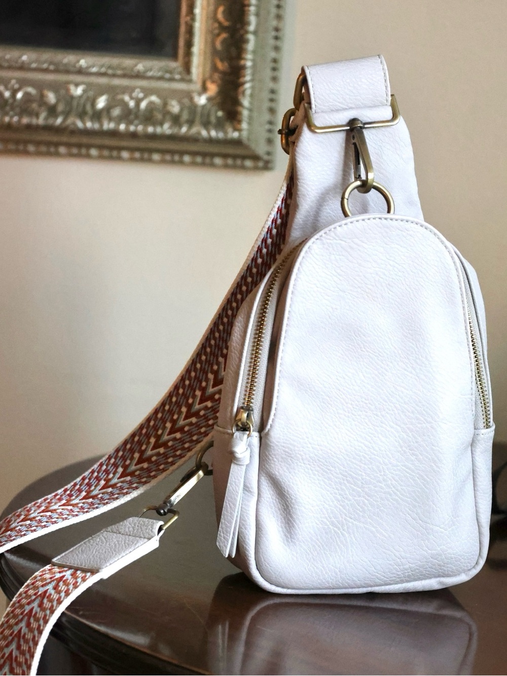 Urban Originals Anthropologie Liberty Sling Bag Light Gray EUC!